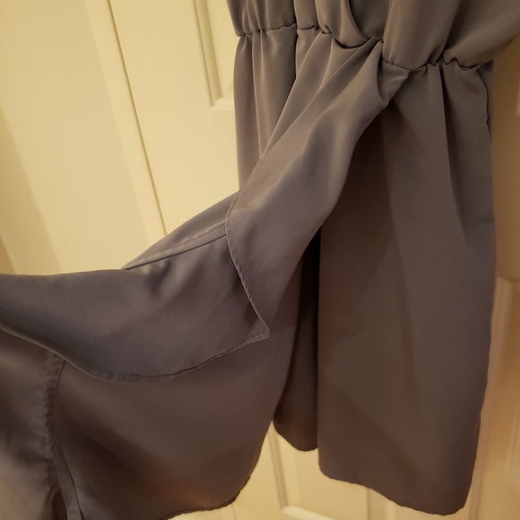 Gray faux wrap around dress - Picture 5 of 7